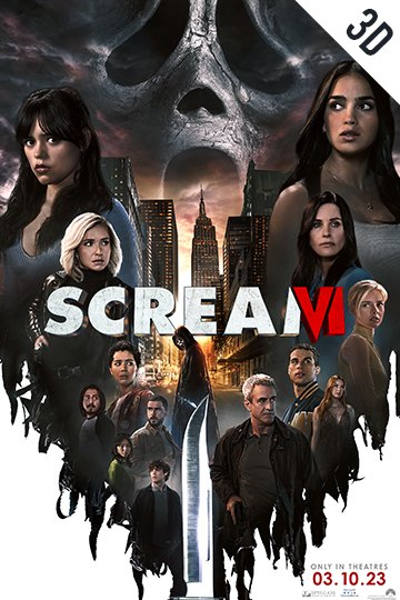3D Scream VI (R) Movie Poster
