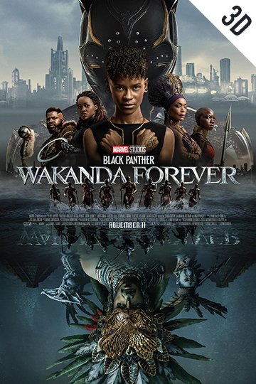 3D Black Panther: Wakanda Forever (PG-13) Movie Poster