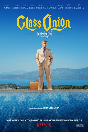 Glass Onion: A Knives Out Mystery (PG-13) Movie Poster